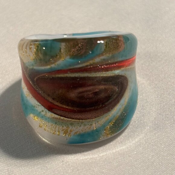 Murano Glass Ring - Size 7.5 - Picture 1 of 4